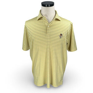 Philadelphia Cricket Club F&G Tech Polo Shirt Men’s Medium Yellow Blue Striped